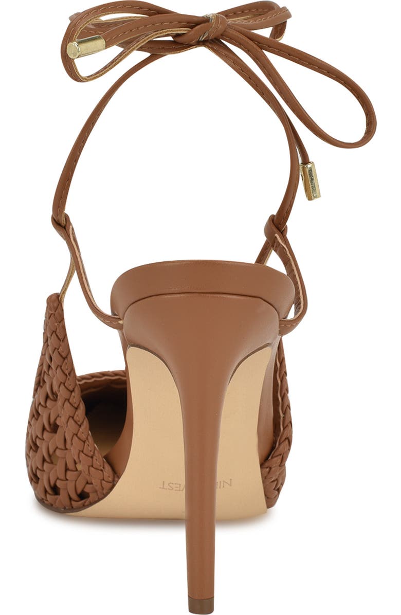 Nine West Fessla Ankle Wrap Pointed Toe Pump, Alternate, color, Medium Brown