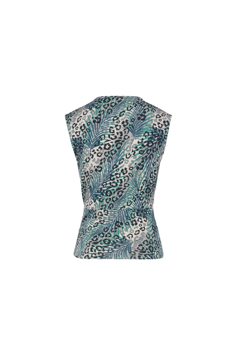 Sleeveless Wrap Look Top, Alternate, color, Grey & Teal