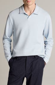 Vince Blurred Birdseye Long Sleeve Johnny Polo