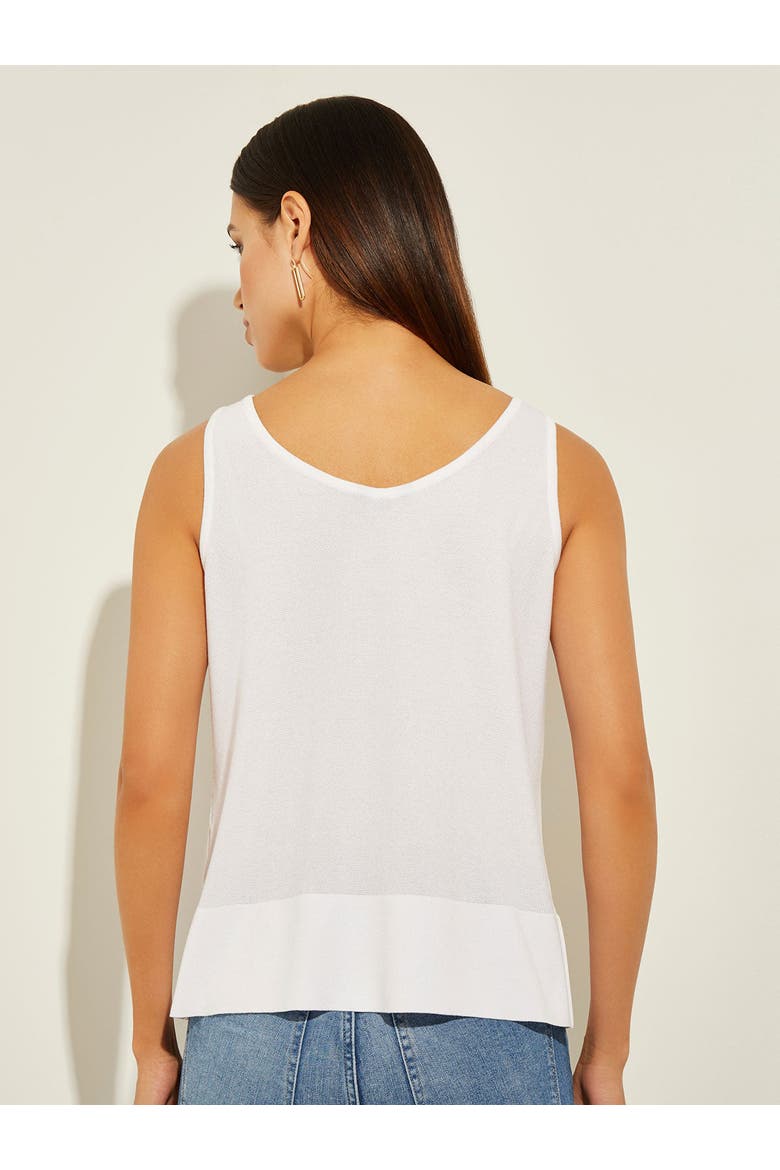 V-Neck Soft Knit Tank Top, Alternate, color, White