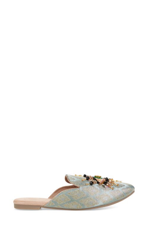 Fuchsia The Good Eye Embroidered Mule In Green