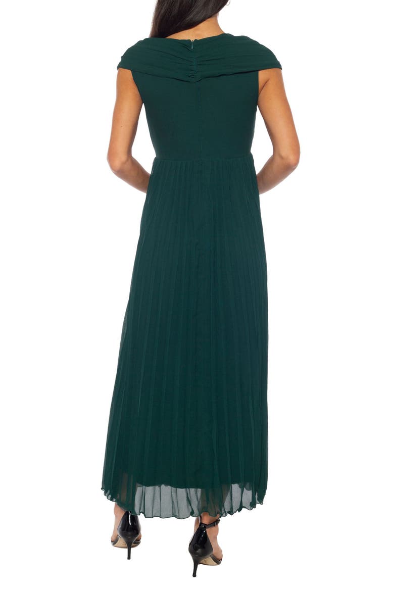 Chiffon Front Knot Gown, Alternate, color, HUNTER