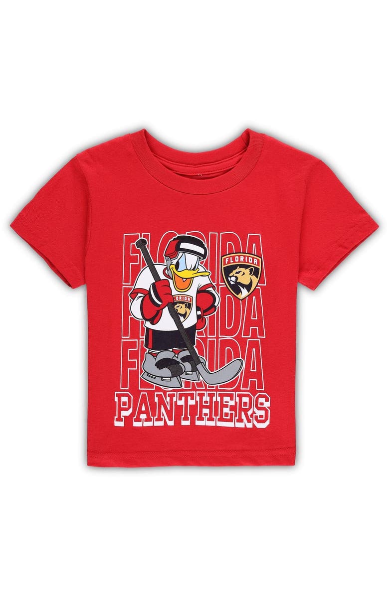 Outerstuff Preschool Red Florida Panthers Disney Three-Peat Logo T-Shirt, Main, color, 