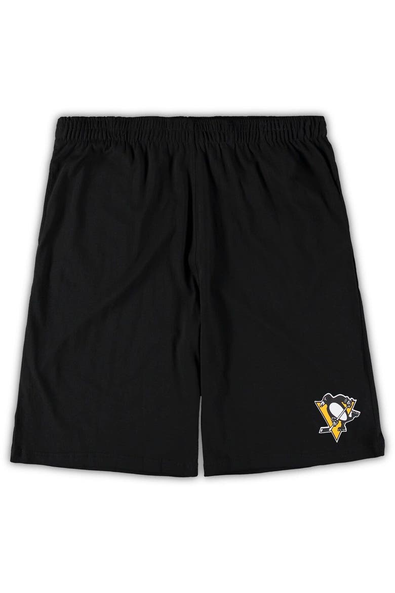 Men's Concepts Sport Black/Heathered Charcoal Pittsburgh Penguins Big & Tall T-Shirt & Shorts Sleep Set, Alternate, color, Black