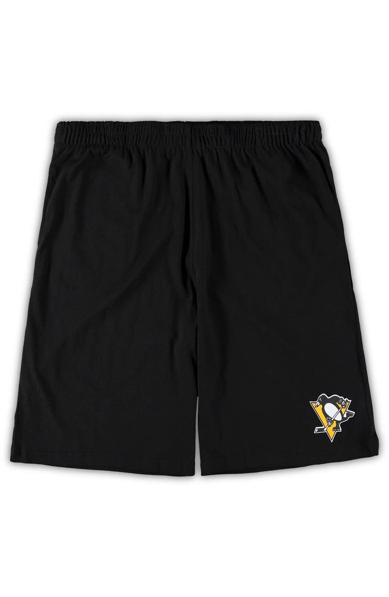 CONCEPTS SPORT Men's Concepts Sport Black/Heathered Charcoal Pittsburgh Penguins Big & Tall T-Shirt & Shorts Sleep Set, Alternate, color, Black