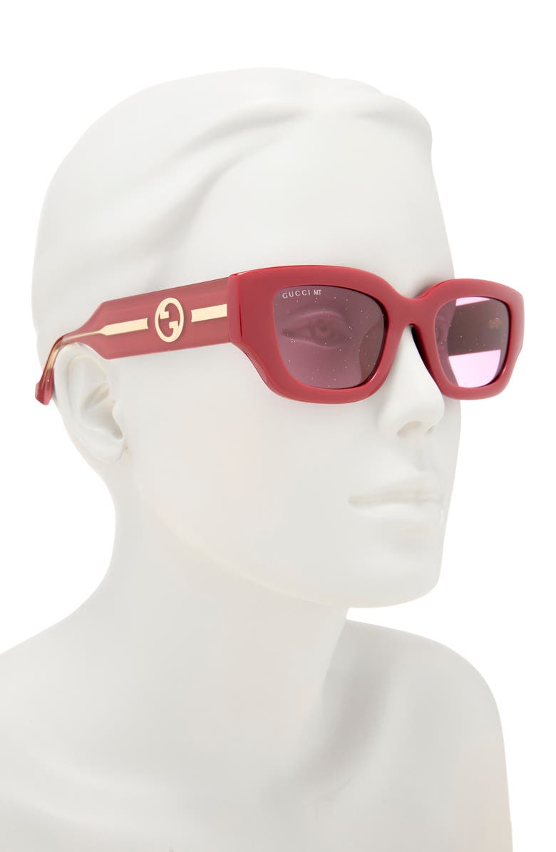 Gucci 51mm Cat Eye Sunglasses, Alternate, color, Burgundy Crystal Red