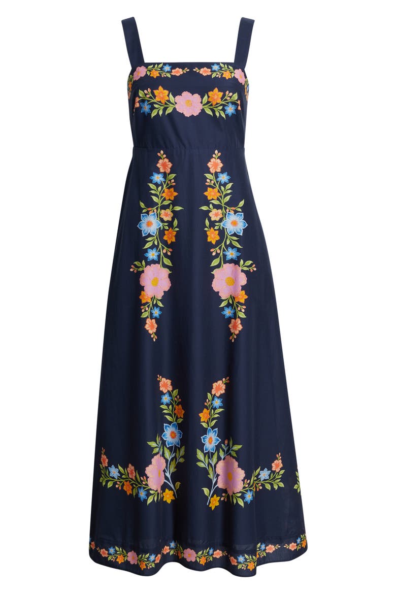Sleeveless Maxi Sundress, Alternate, color, NAVY MULTI