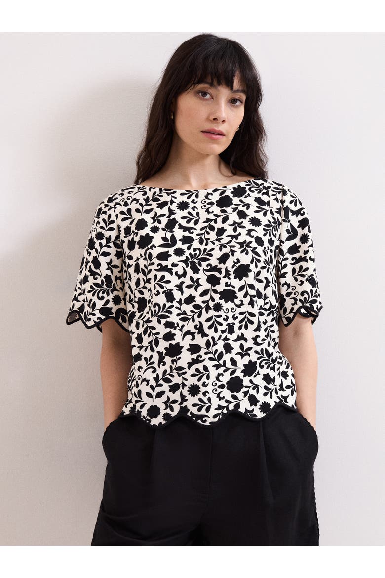 Abi Printed Top, Main, color, Black/Ivory