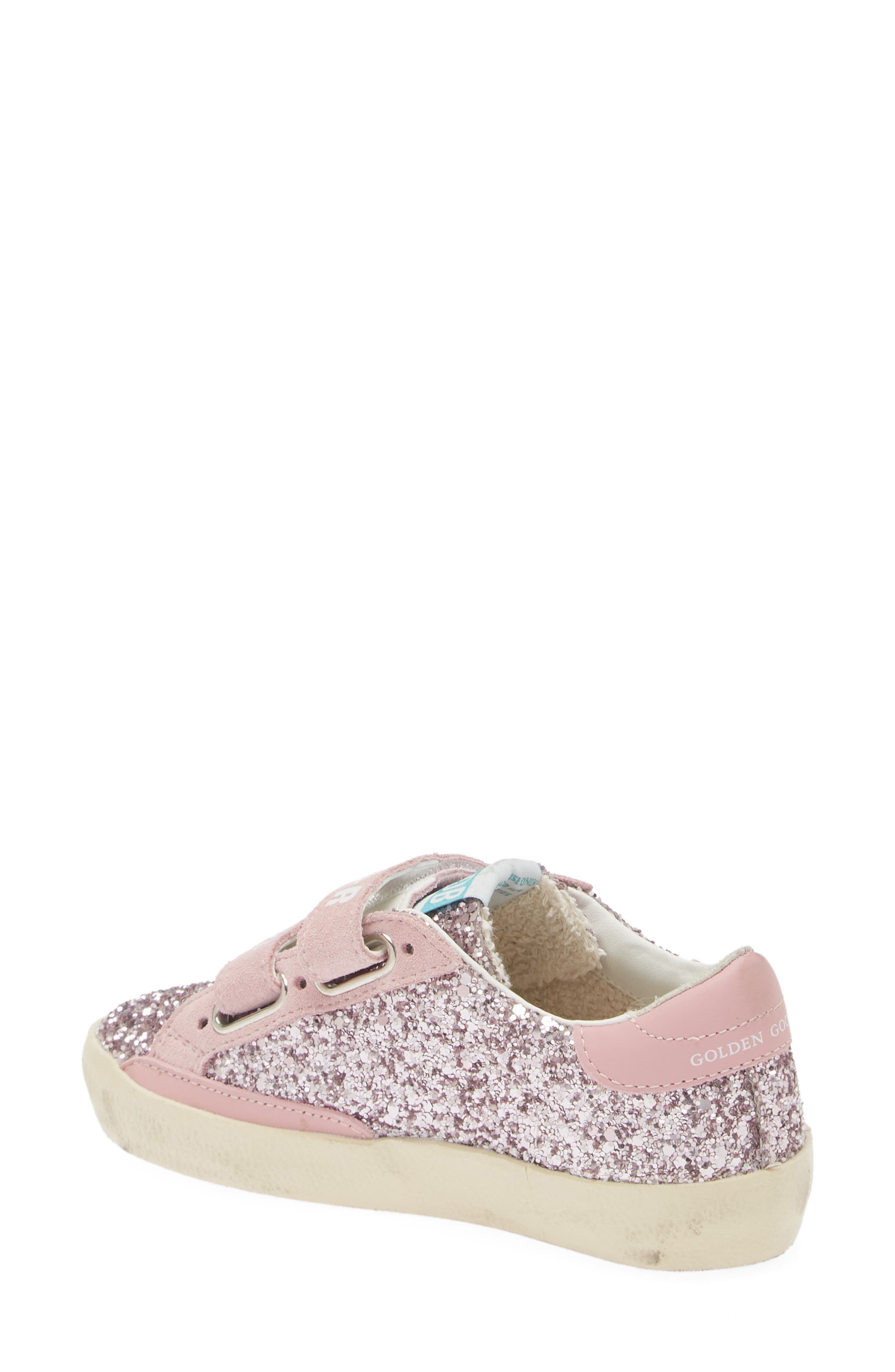 Kids' Old School Glitter Low Top Sneaker, Alternate, color, LILAC/ WHITE/ PINK