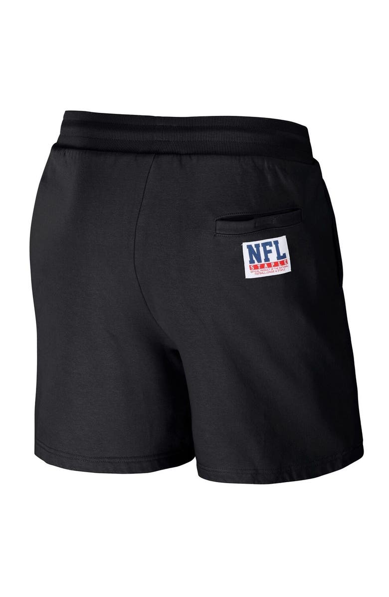 STAPLE Men's NFL x Staple Black Las Vegas Raiders Throwback Vintage Wash Fleece Shorts, Alternate, color, 