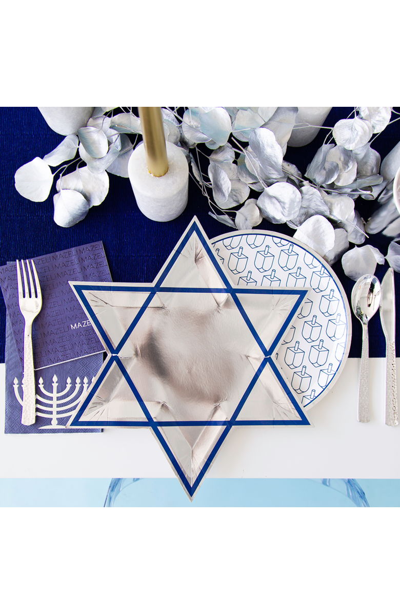 Jollity & Co. Hanukkah Dreidel Print Dinner Plates, Alternate, color, Assorted Pre-Pack
