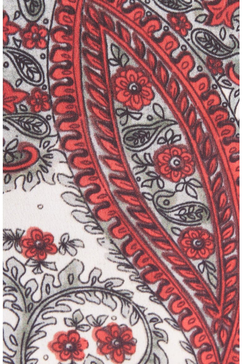 Tilena Techno Paisley Ruched Skirt, Alternate, color, WHTIE/ RED