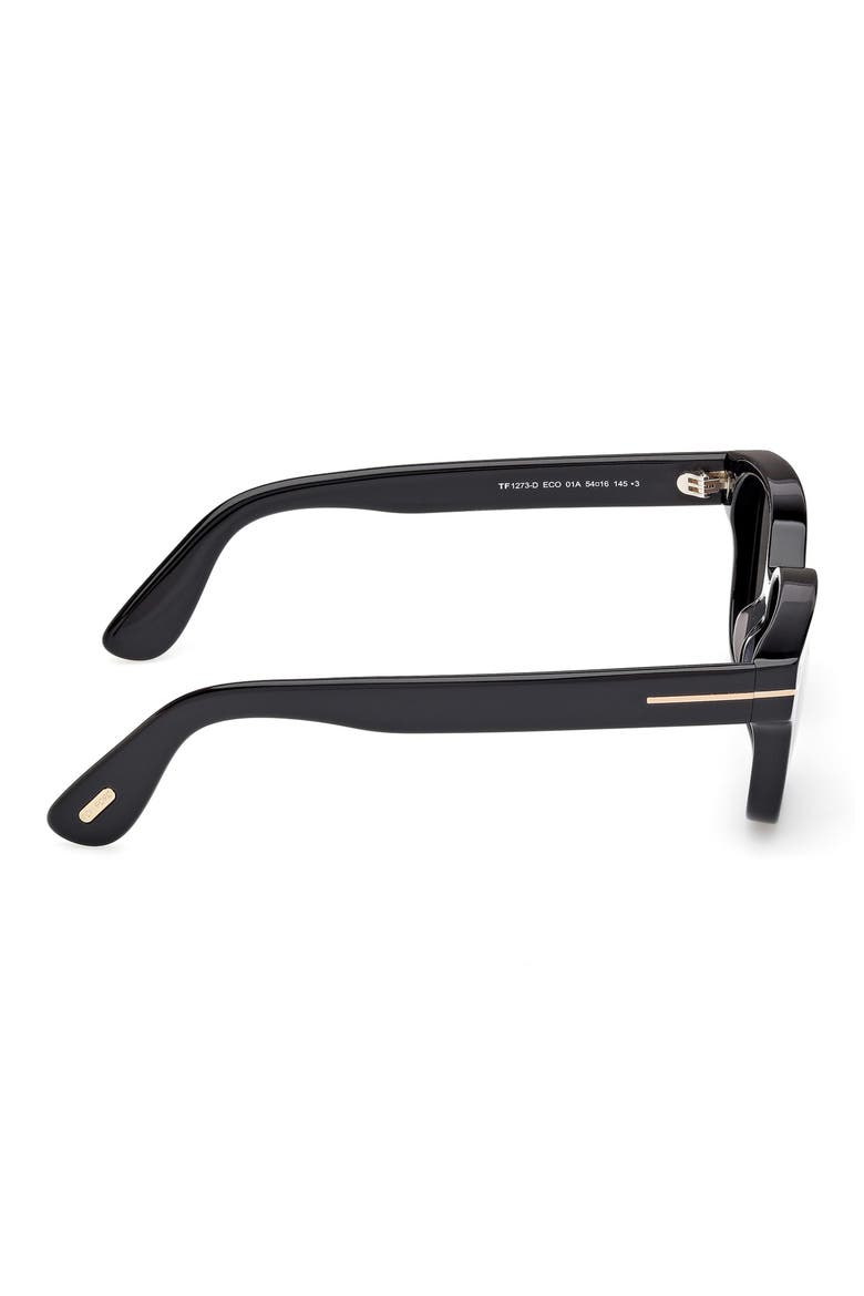 54mm Square Sunglasses, Alternate, color, SHINY BLACK / SMOKE