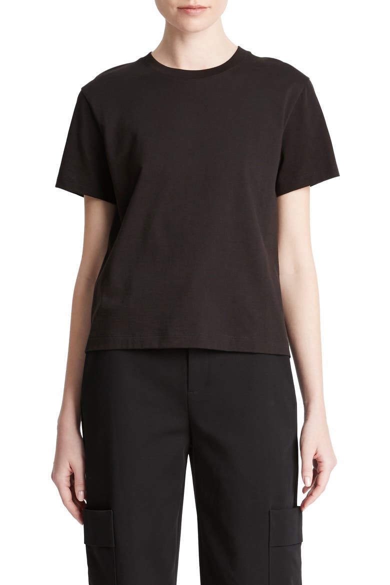 Pima Cotton Crewneck T-Shirt, Main, color, BLACK