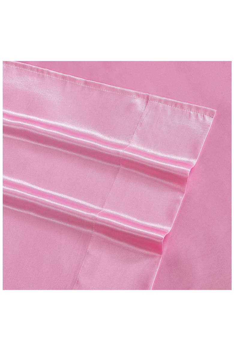 Solid Satin Sheet Set, Alternate, color, PASTEL PINK