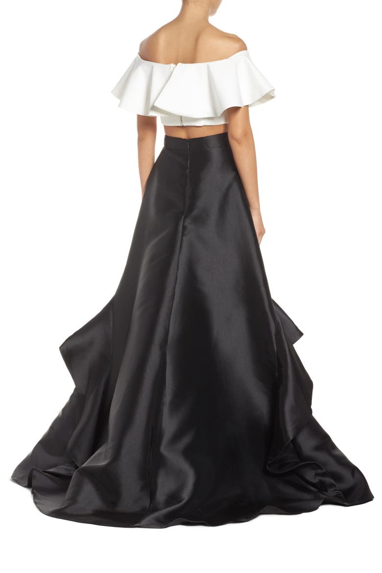 Two-Piece Ballgown, Alternate, color, IVORY/ BLACK