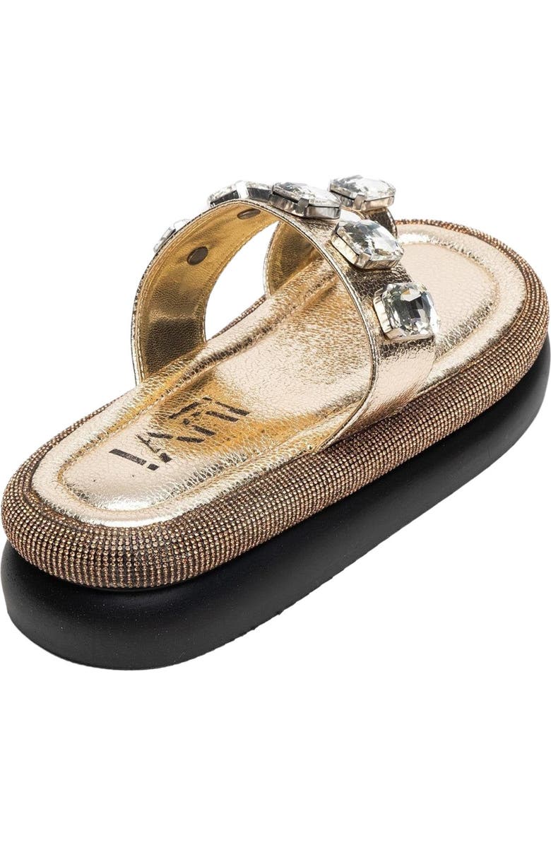 Prologue Shoes Evans Jeweled Platform Sandal, Alternate, color, Gold Faux Leather