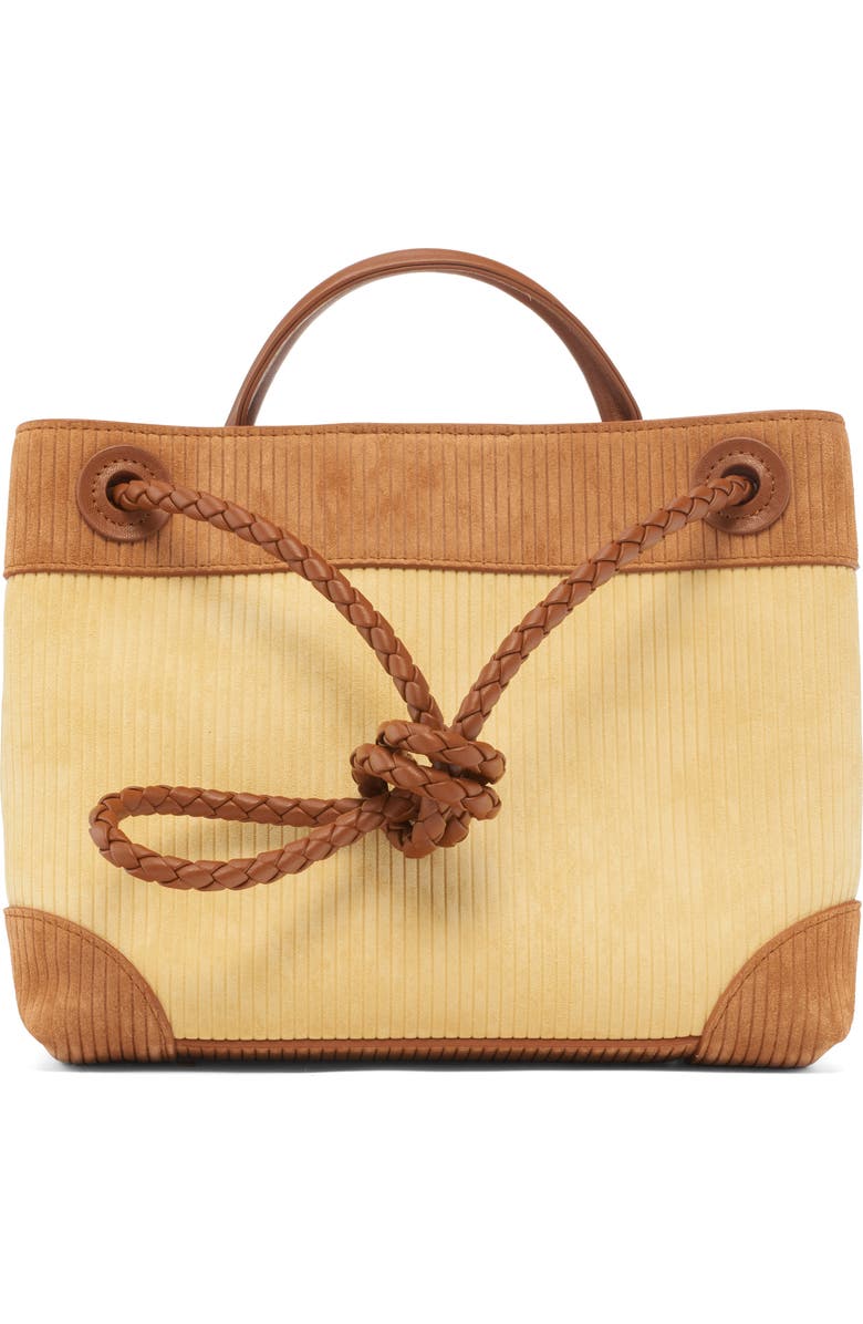 Bottega Veneta Small Andiamo Corduroy & Suede Top Handle Bag, Alternate, color, 9310 Butter/ Amber-Mb