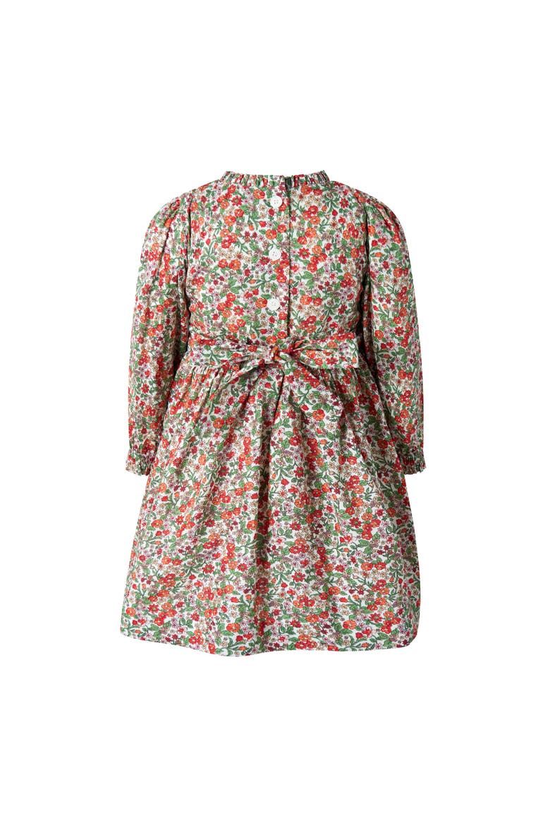 Botanical Ruched Dress, Alternate, color, Red