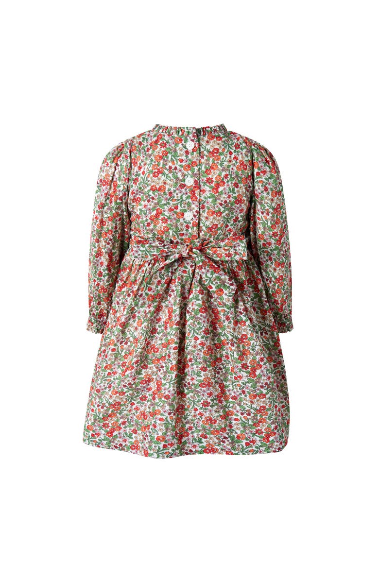 Rachel Riley Botanical Ruched Dress, Alternate, color, Red