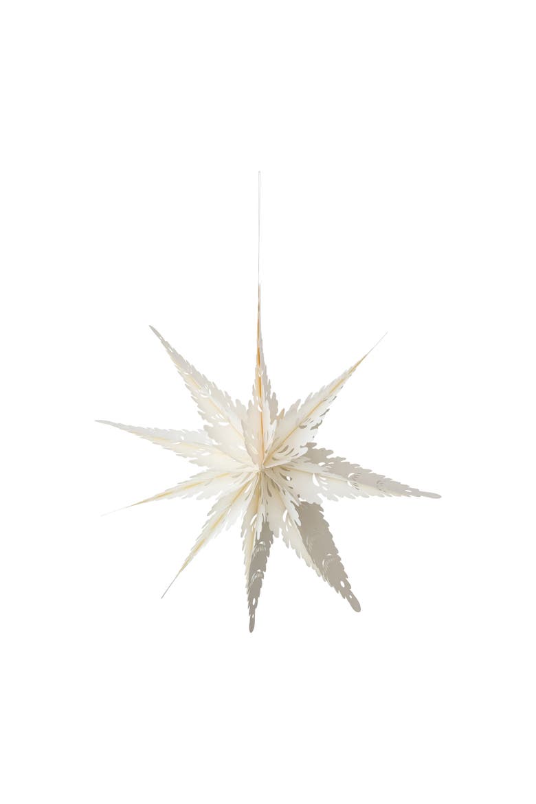 Recycled Paper Snowflake Ornament, Main, color, Ivory