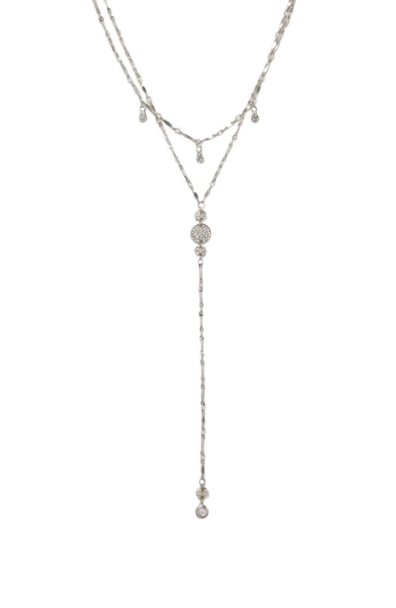 Ettika Layered Cubic Zirconia Lariat Necklace, Main, color, 