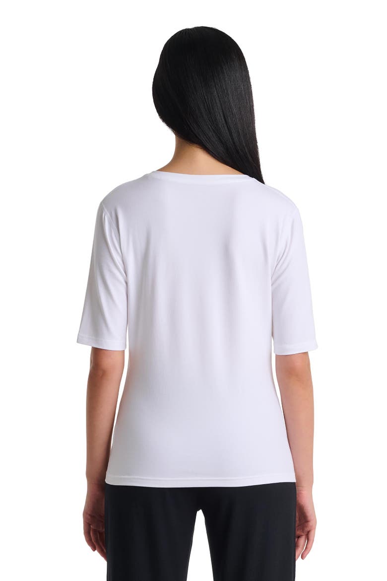 Women's Morada Fitted V-Neck Short Sleeve T-Shirt, UPF 50+ Sun Protection, Alternate, color, White