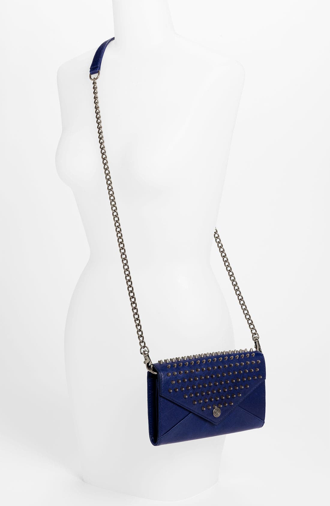 Studded Wallet on a Chain, Alternate, color, ROYAL