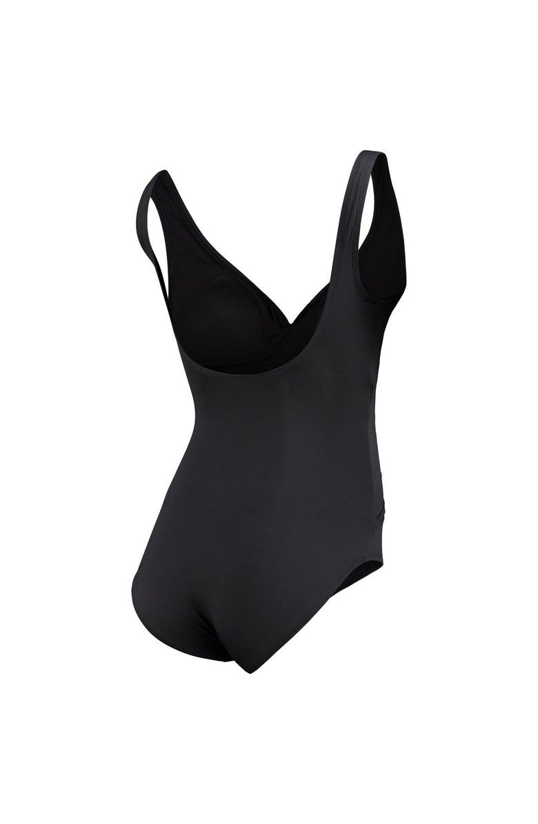 Tommy Bahama Women's Tommy Bahama Black Philadelphia Eagles Pearl Clara Wrap One-Piece Swimsuit, Alternate, color,