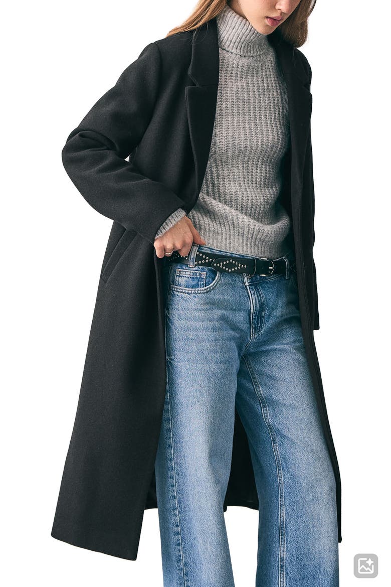 Longline Coat, Main, color, BLACK
