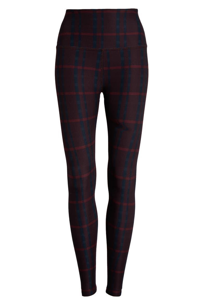 SoftMark Caught in the Midi High Waist Leggings, Alternate, color, DARK CHERRY PREPPY P
