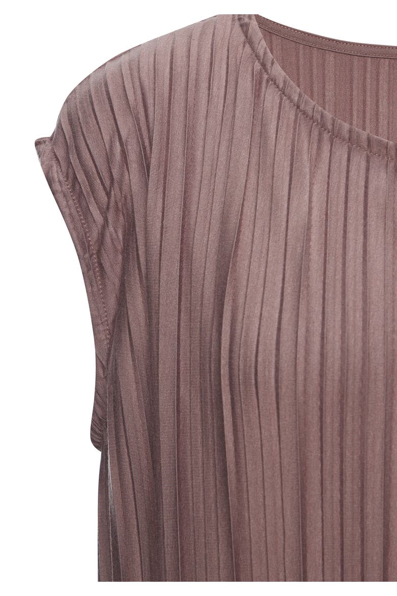 Pleated Cap Sleeve Top, Alternate, color, Taupe