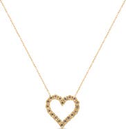 Haus of Brilliance 10K Yellow Gold over Silver 1/2 Cttw Champagne Diamond Heart Pendant Necklace