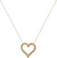 Haus of Brilliance 10K Yellow Gold over Silver 1/2 Cttw Champagne Diamond Heart Pendant Necklace