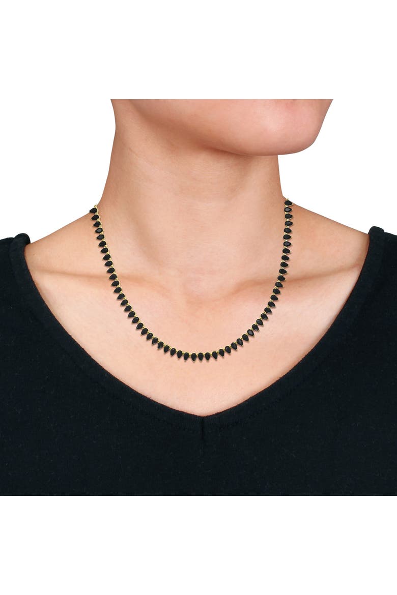 Synthetic Black Spinel Tennis Necklace, Alternate, color, Black Spinel