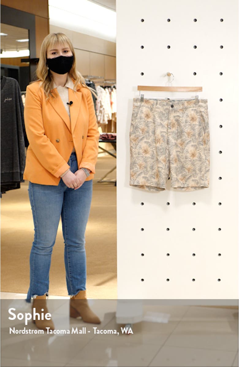 Men's Print Hybrid Flat Front Shorts, sales video thumbnail