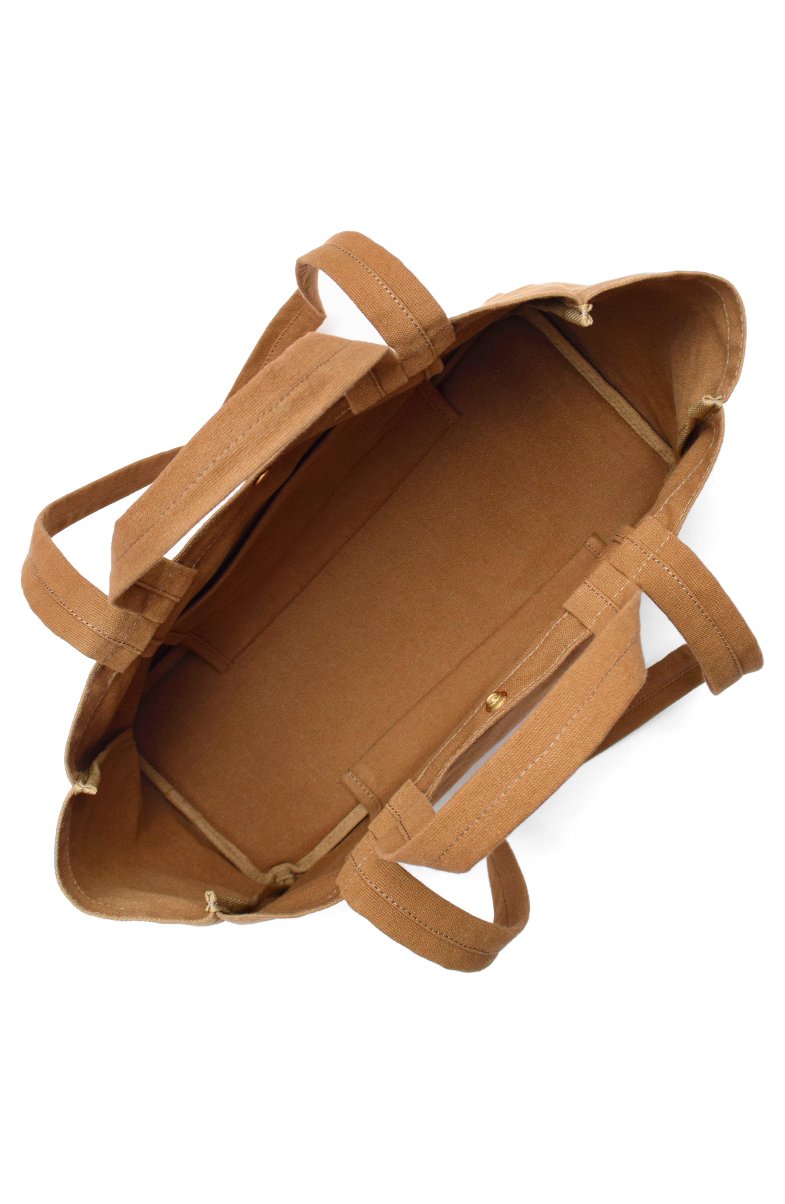 New Amsterdam Leatherworks Sienna Cotton Canvas Tote Bag, Alternate, color, Khaki