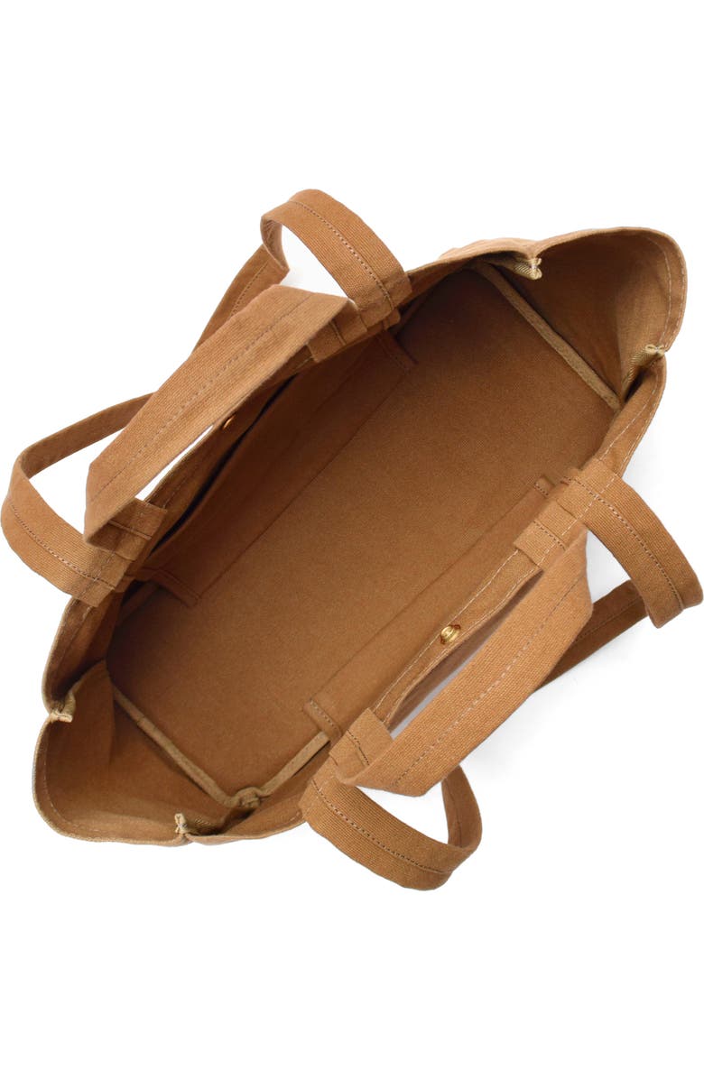 New Amsterdam Leatherworks Sienna Cotton Canvas Tote Bag, Alternate, color, Khaki