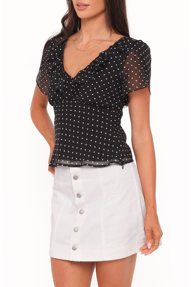 Dorado Polka Dot Ruffled Top, Alternate, color, BLACK/ WHITE POLKADOT