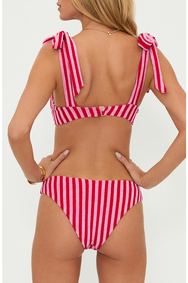 Vanessa High Cut Bikini Bottoms, Alternate, color, CANDY CANE STRIPE