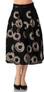 IVONNE Embroidered Midi Skirt with Belt