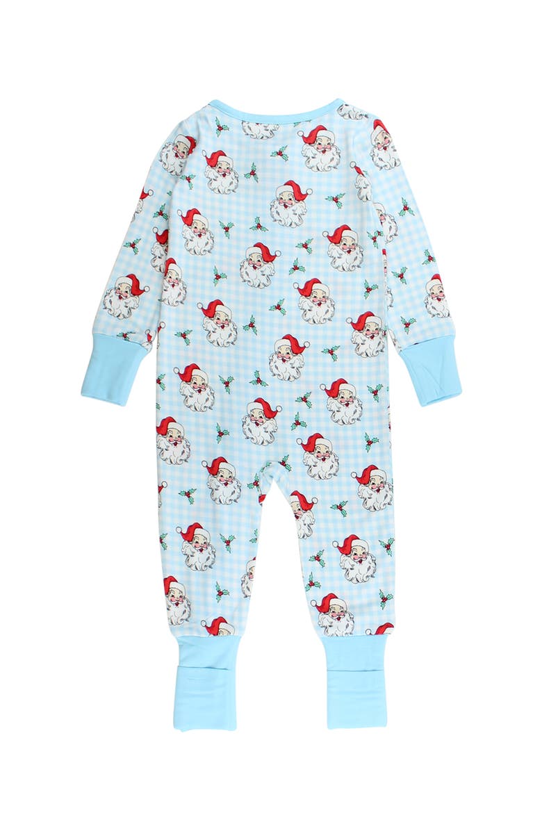RuffleButts Gender Inclusive SoftSnooze Baby Convertible One Piece Pajama, Alternate, color, Blue Dear Santa