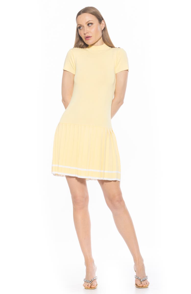 Alexia Admor Devika Pleated Knit Dress, Alternate, color, Yellow