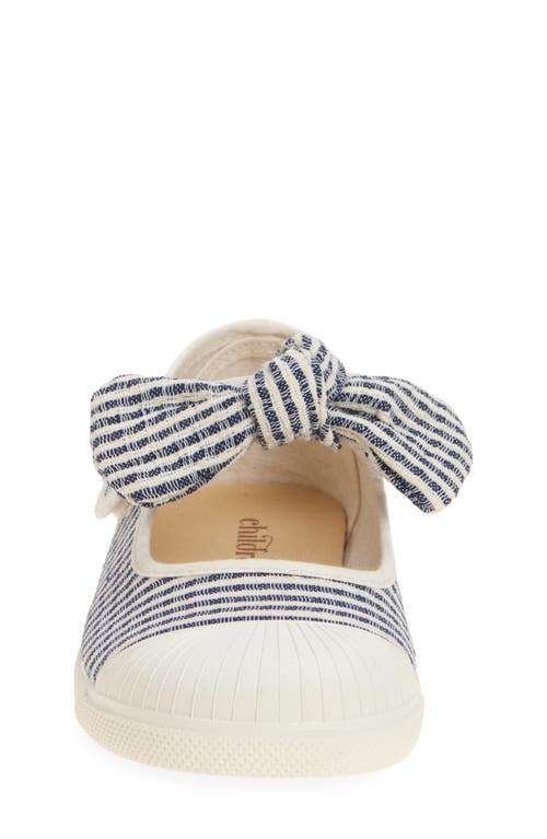 Childrenchic Sofia Mary Jane Flat In Navy Stripes