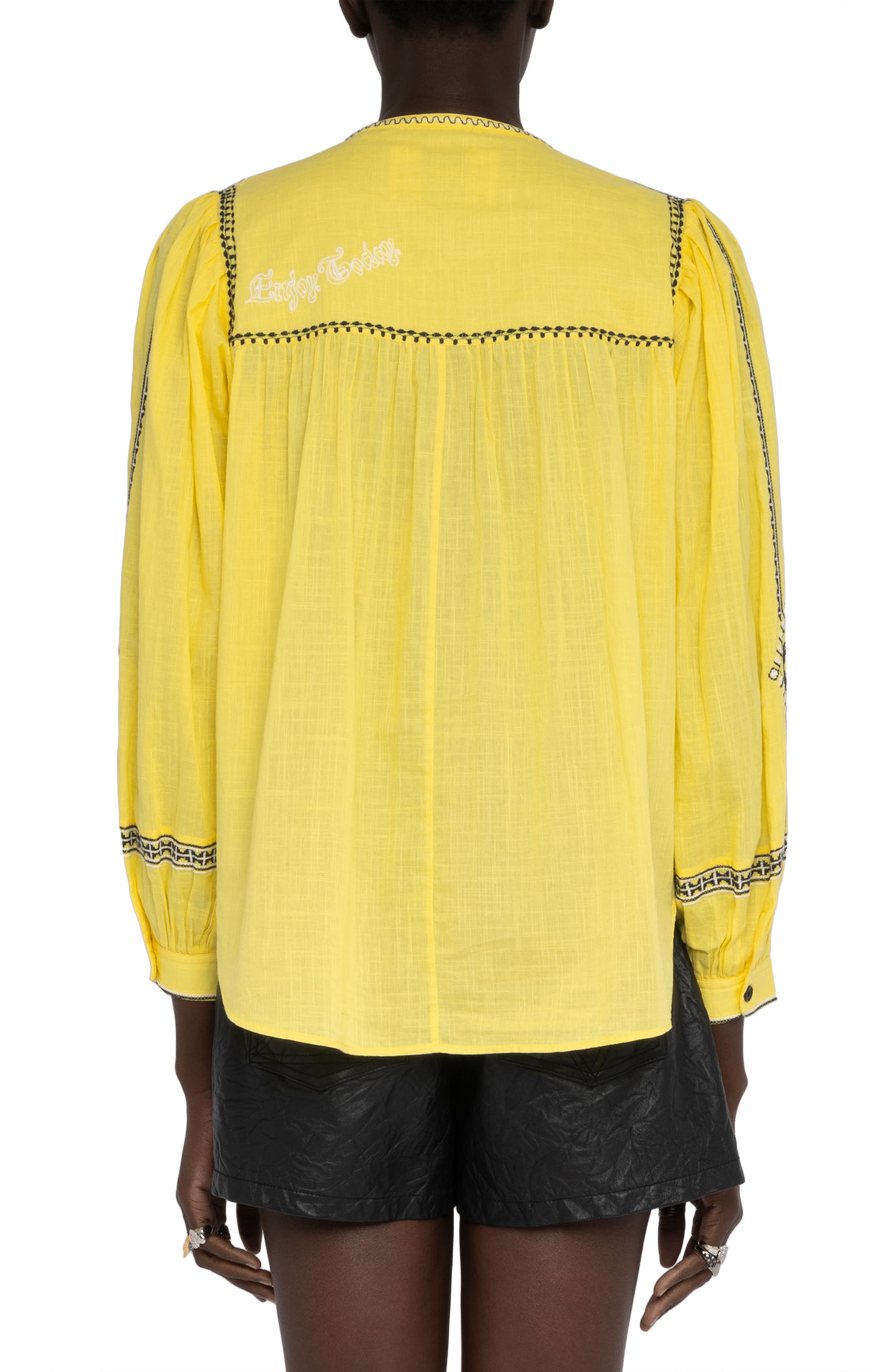 Tigy Long Sleeve Embroidered Cotton Top - image 4
