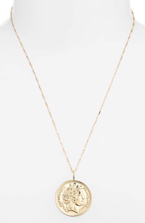 Miranda Frye Paris Coin Pendant Necklace In Brown