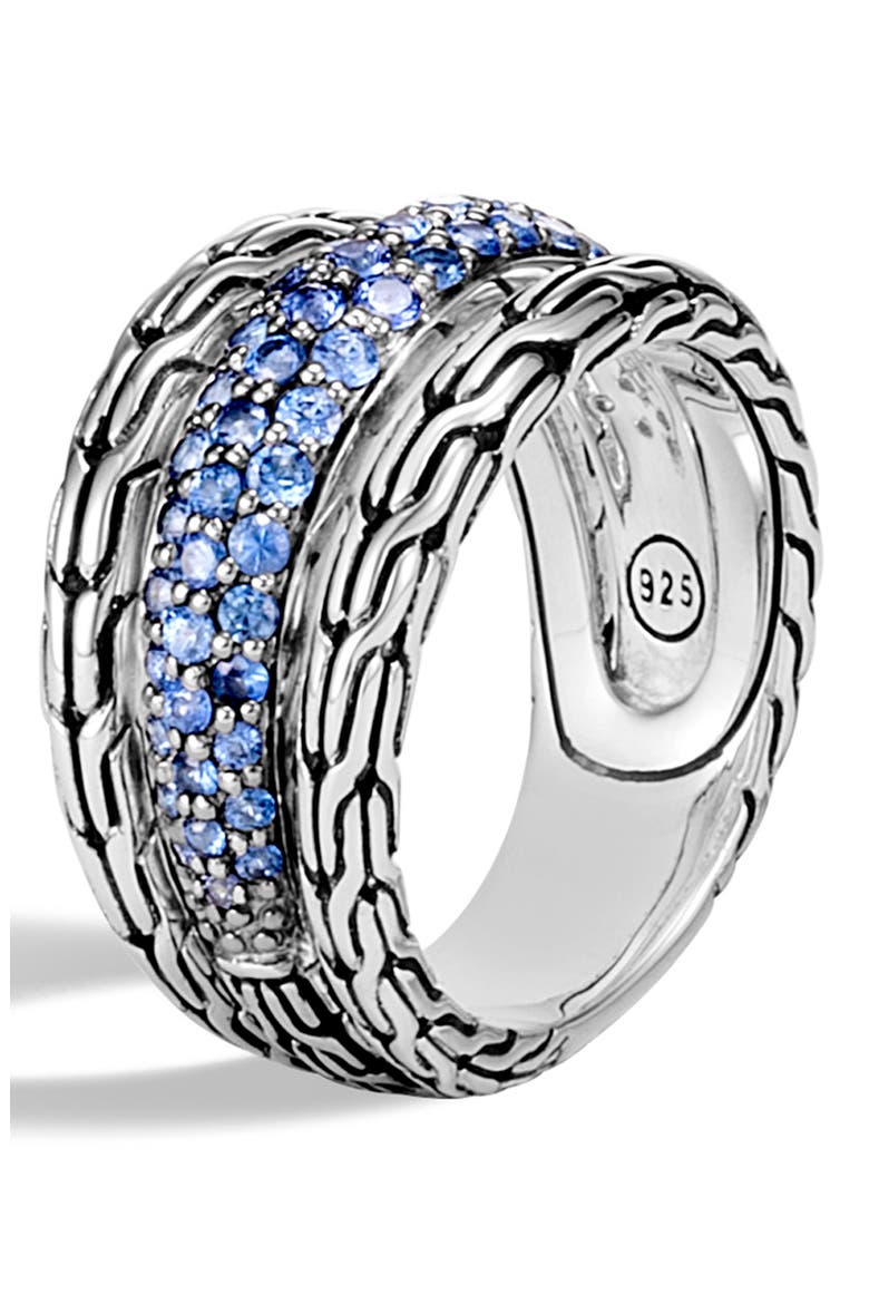 Classic Chain Blue Sapphire Ring, Alternate, color, SILVER/ BLUE SAPPHIRE