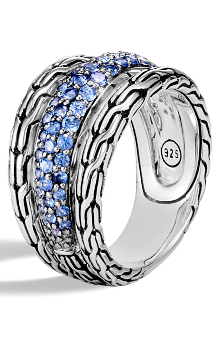 John Hardy Classic Chain Blue Sapphire Ring, Alternate, color, 