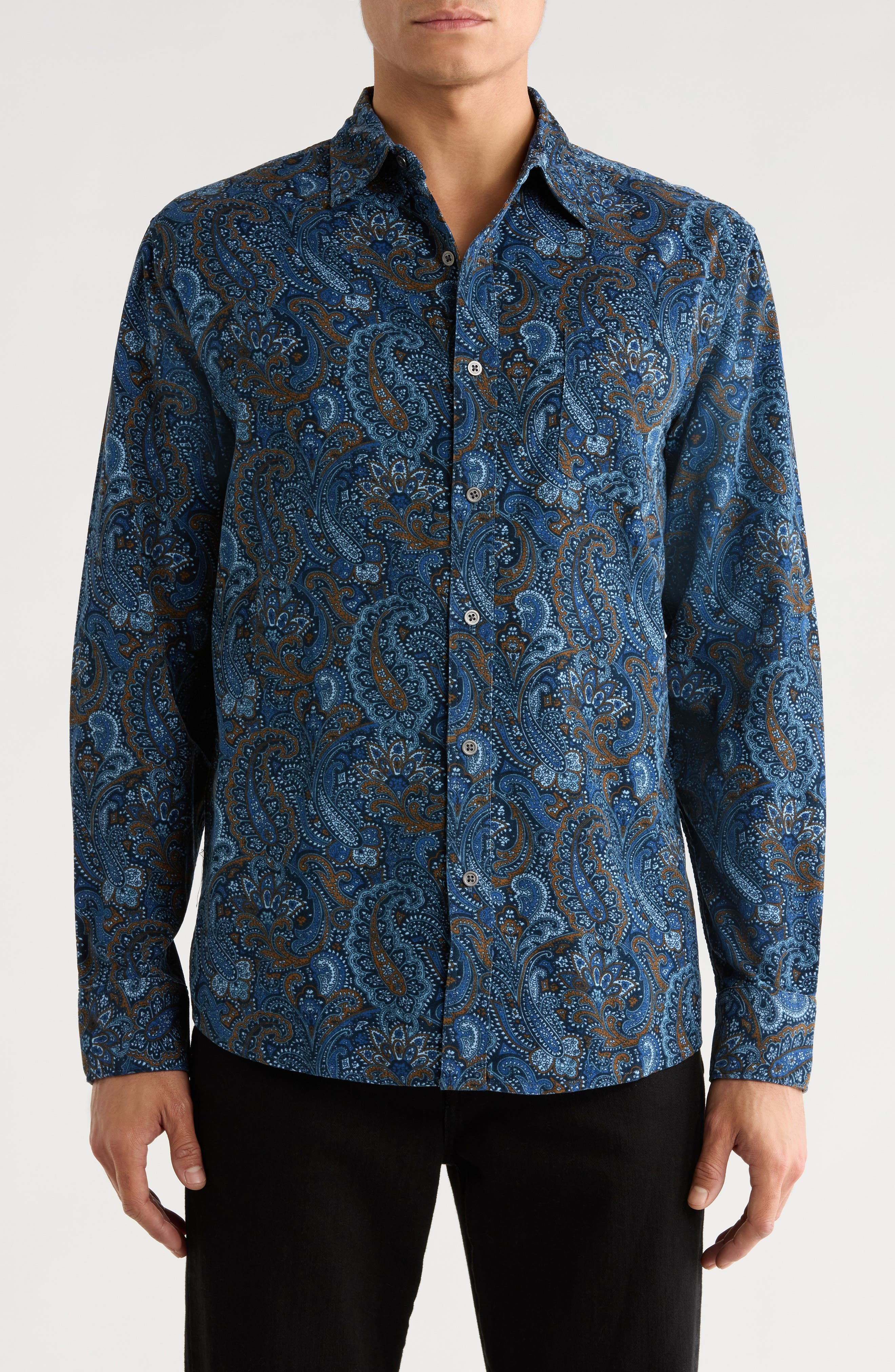 NICOBY Ultrasoft Corduroy Long Sleeve Button-Up Shirt