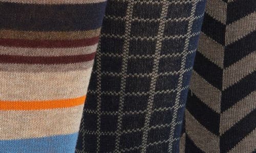 Nordstrom Assorted 3-pack Combed Cotton Blend Dress Socks In Multi